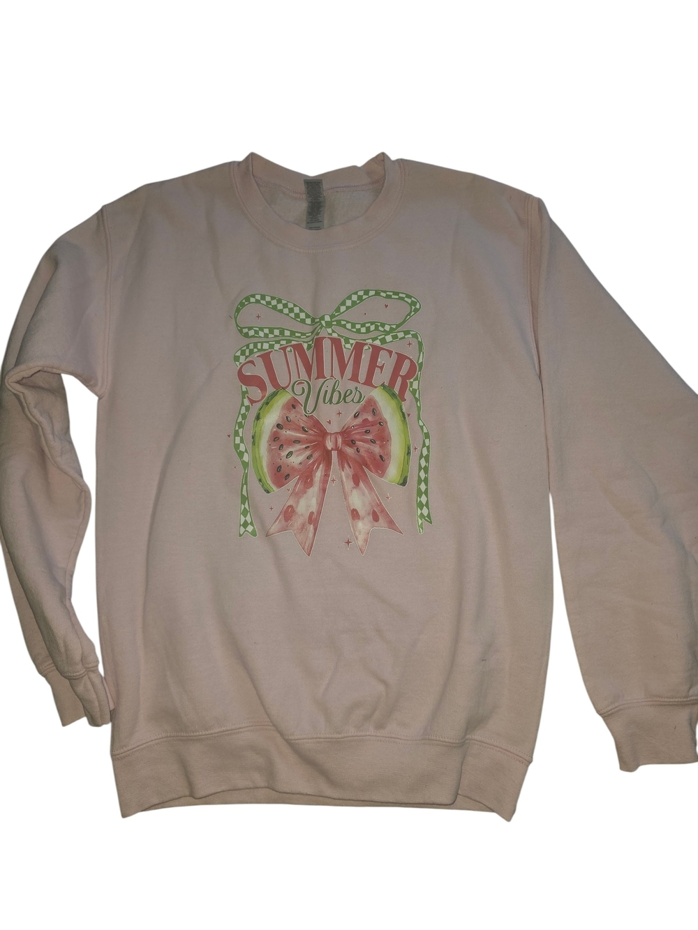 Gildan Pink "Summer Vibes" Graphic Sweatshirt